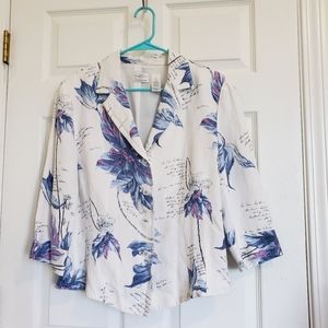 Vintage Emma James by Liz Claiborne Floral Linen Jacket